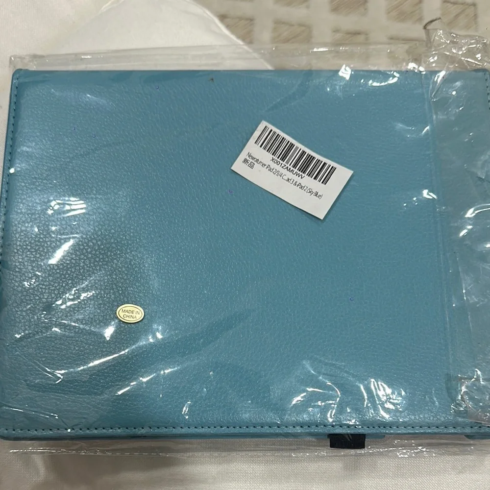 Blue Rotating Tablet Cover with Protective Flap